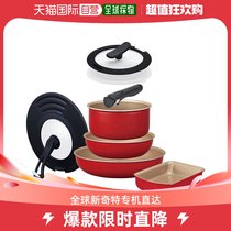 (Japan direct mail) evercook flat bottom pan 8 pieces of sleeve dehandle style IH corresponding to 1 year guaranteed red EIS