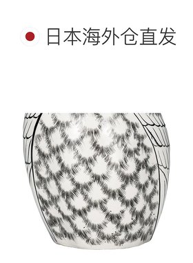 日本直邮九谷烧6号白色猫头鹰摆件吉祥猫头鹰