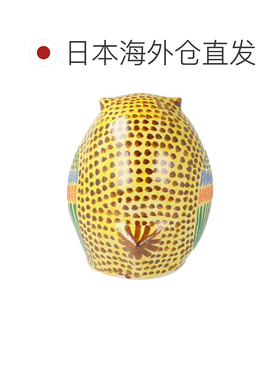 日本直邮九谷烧 6.5号 猫头鹰摆件 黄盛 吉祥物