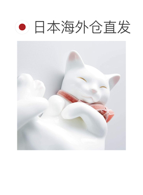 【日本直邮】则武 小雕像 高 55cm 宽 20cm 猫（打盹） 1 个 白色