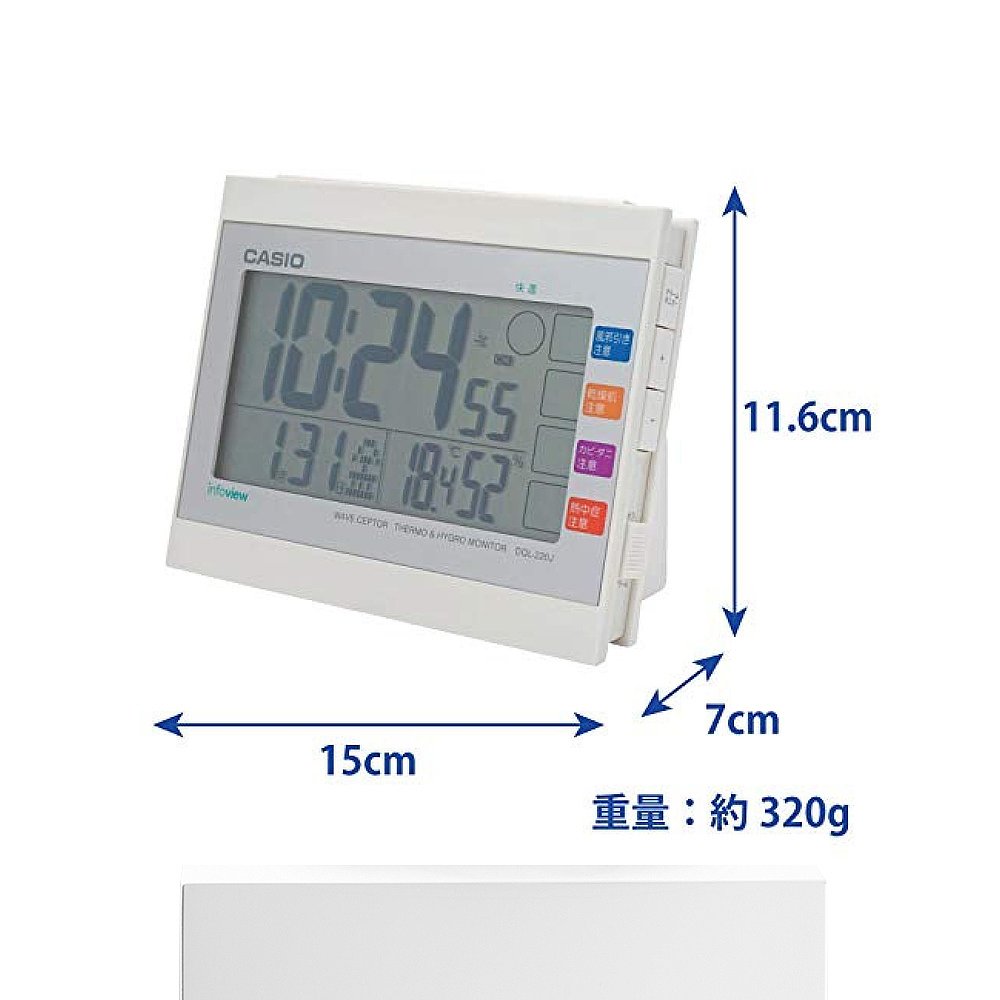 【日本直邮】CASIO闹钟无线电波数码高11.6×宽15×深7cm DQL-220 - 图3