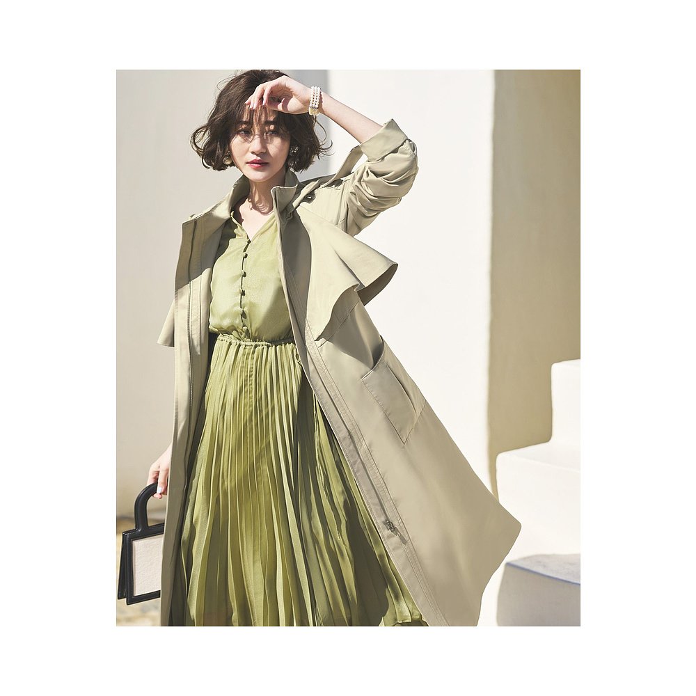 【日本直邮】RUIRUE BOUTIQUE 2way Hood Long Trench Coat (沙米 - 图0