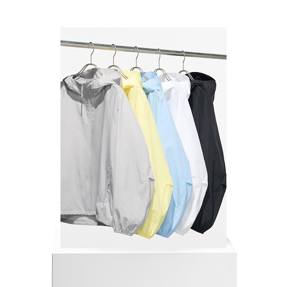 日潮跑腿UNIQLO优衣库 可放入口袋防紫外线派克大衣 01 OFF WHITE - 图3