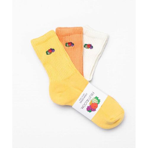 日本直邮FRUIT OF THE LOOM 3双底堆花/丽雪尔刺绣圆领短袜袜子 - 图3