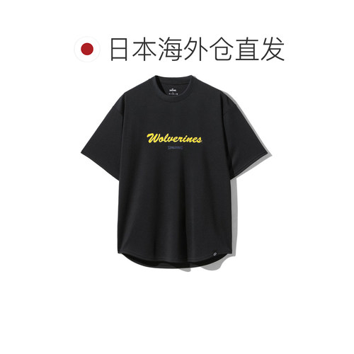 日本直邮斯伯丁男女T恤密歇根狼獾队草书Logo篮球服饰短袖T恤SMT2 - 图1