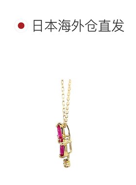 日本直邮(n248765) 花形项链 K18YG 榄尖形切割红宝石钻石吊坠项