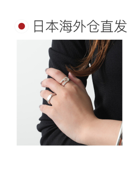 日本直邮GUCCI 戒指 797031 J8400 女士互扣式 G 双环纯银戒指配