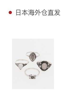 1h可退 日本直邮CAYHANE 女士华丽金属戒指套装 手工制作 独特民