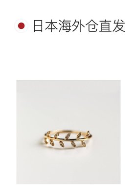 1h可退 日本直邮cui-cui 女士10K黄金叶形钻石戒指 756062配饰