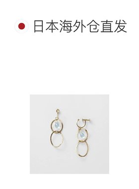 日本直邮日潮 agete 阿卡朵K10黄玉耳环吊坠蓝色 均码宝石耳钉