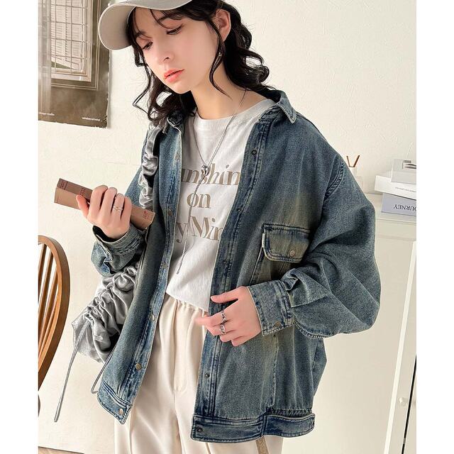 1 hour refundable Japan direct mail Classical Elf women's pure cotton denim large size jacket (long sleeves)
