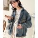 1 hour refundable Japan direct mail Classical Elf women's pure cotton denim large size jacket (long sleeves)