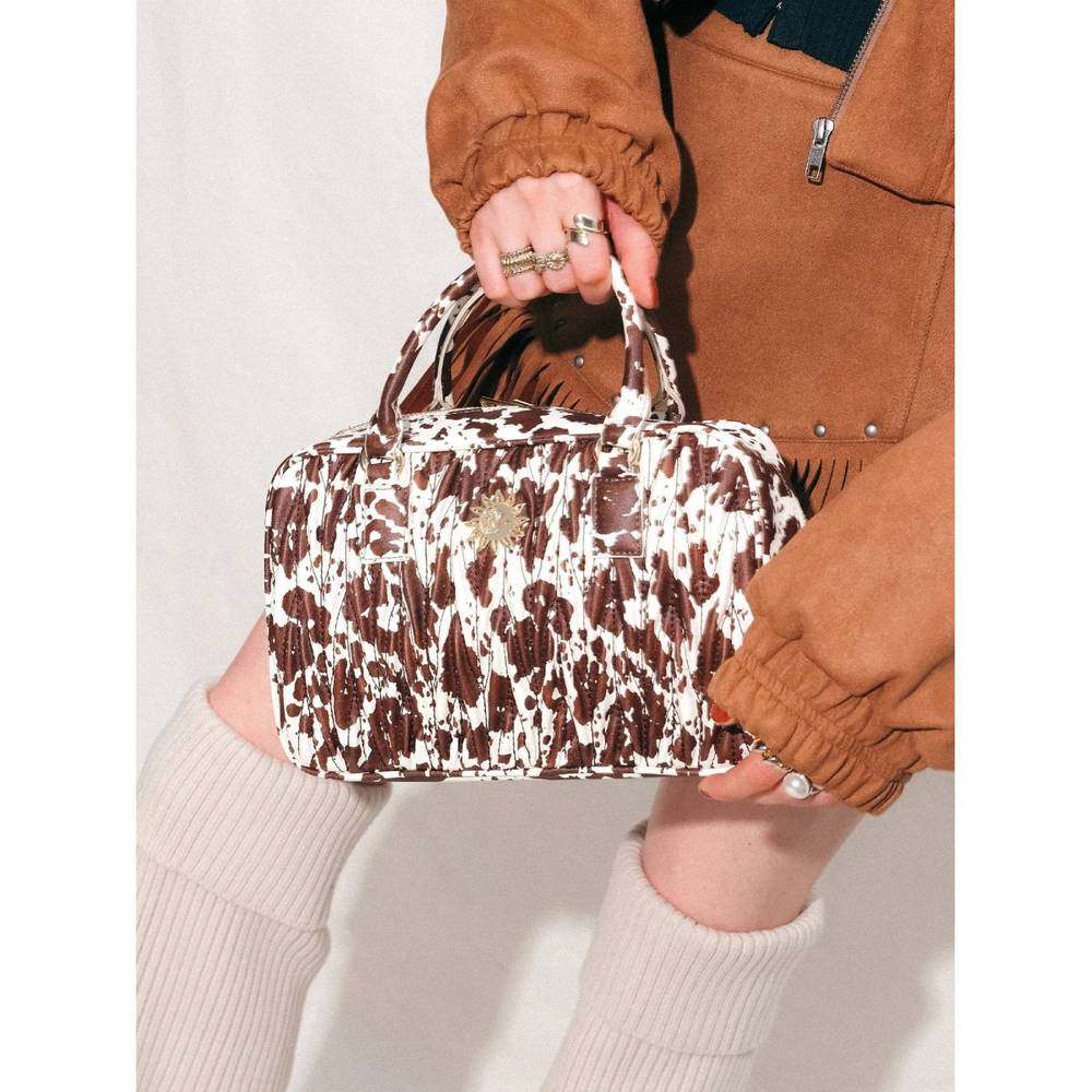 1h可退 日本直邮EVRIS 女装 宽版方形链条包 BOHO风牛纹设计 3726,淘宝优惠券,粉丝福利购,淘宝优惠卷