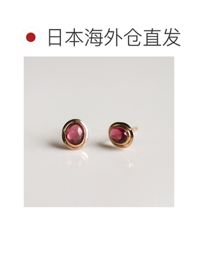 日本直邮cui-cui艳彩宝石卡波逊耳环K10YG镁铝榴【付后1h可退】