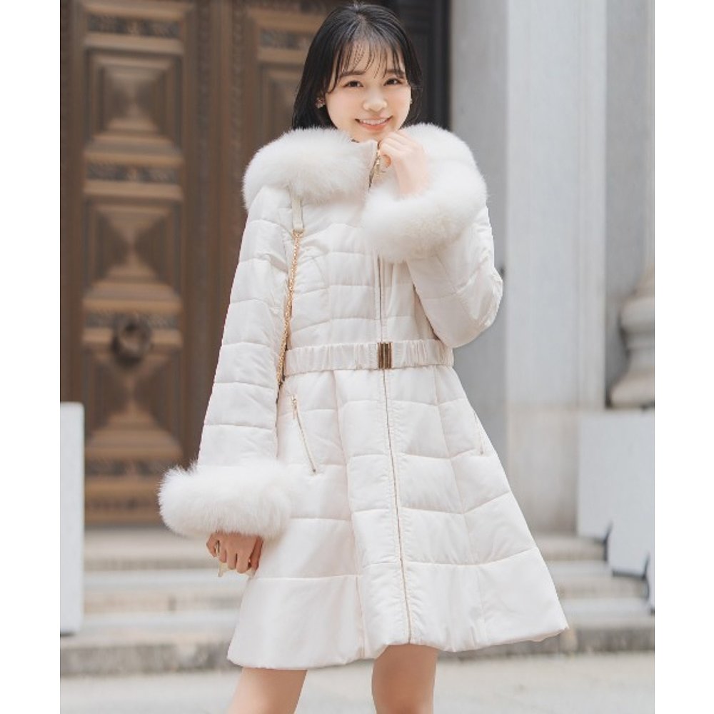 1h可退 日本直邮WILLSELECTION 女装 真狐狸毛领 中长款保暖外套 - 图2