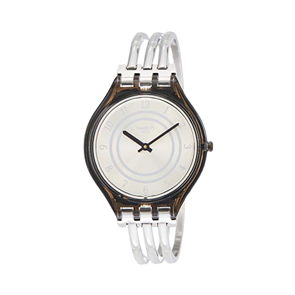 天猫国际日本直购日本直购SWATCH 斯沃琪 女士银色手环式手表腕表 SVOM105A0
