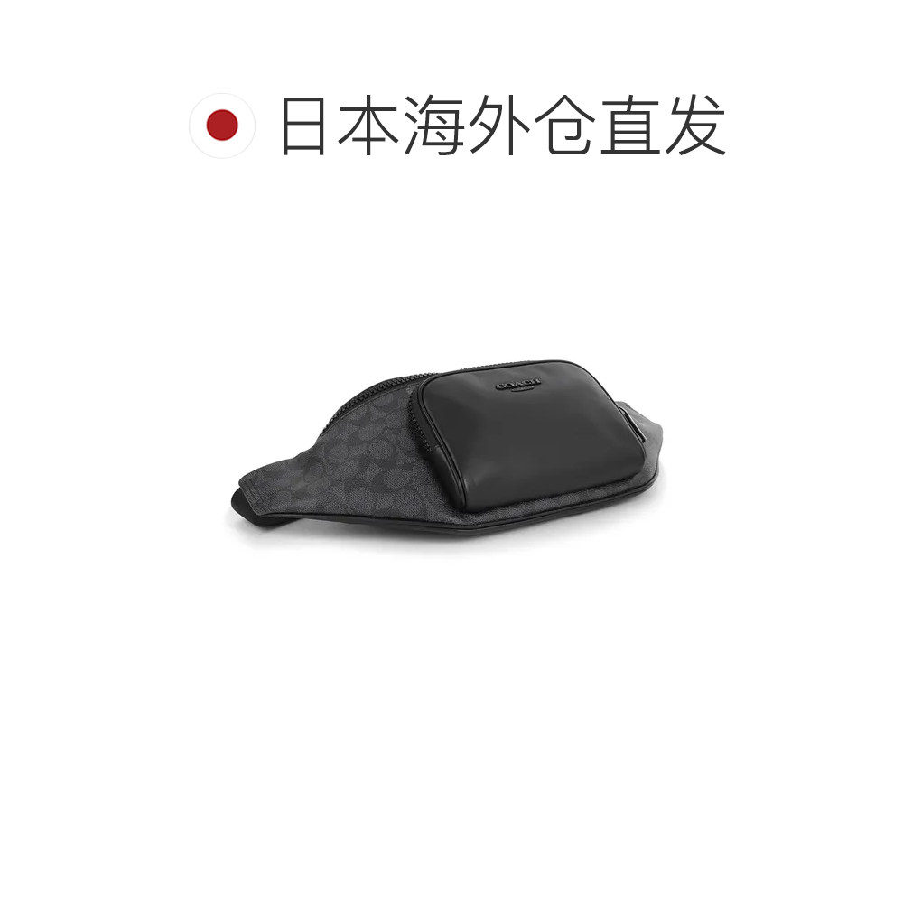 Direct mail from Japan COACH waist bag signature series RACER BELT BAG CT714 QBMI5 black