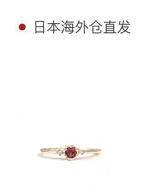 1h可退 日本直邮cui-cui K10YG 黄金 镶铑铁矿石榴石与钻石 戒指