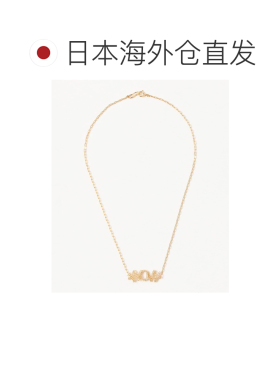 1h可退 日本直邮wePERM 女士 黄金色双面文字项链（925银镀18K金