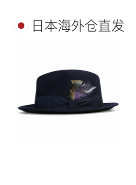 日本直邮Stetson 男士羊毛毡帽 羊毛 可折叠软呢帽 带羽毛 绅士大
