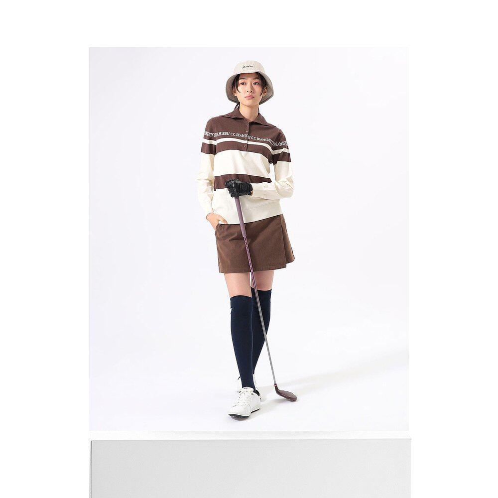 1h可退 日本直邮BEAMS GOLF ORANGE LABEL 女士 2WAY 拼接条纹针 - 图3