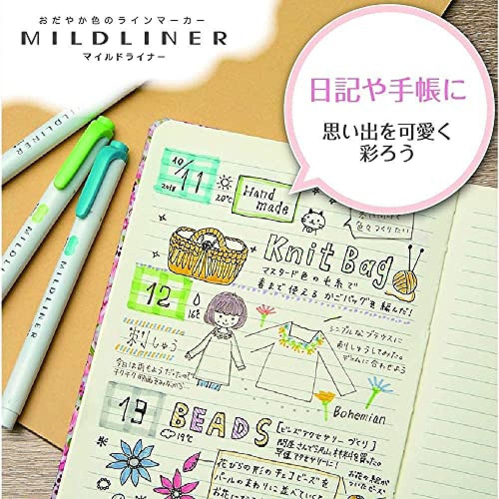 【日本直邮】Zebra斑马荧光笔MildLiner柔和绿色 10支 B-WKT7-M-图2