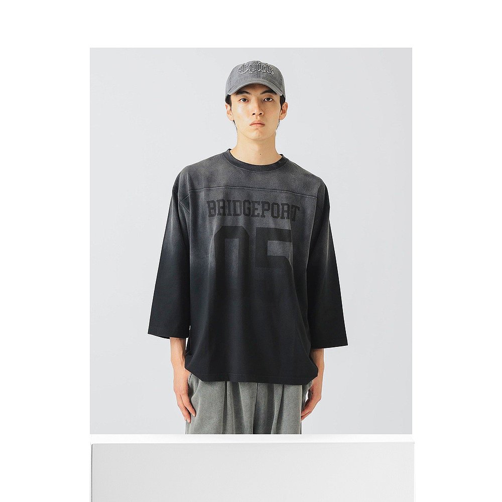 1h可退 日本直邮BEAMS HEART 渐变足球长袖T恤牛仔裤内搭男装 - 图3