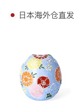 日本直邮九谷烧2号 猫头鹰 友禅 锦森（蓝色） / 友山摆饰护身符