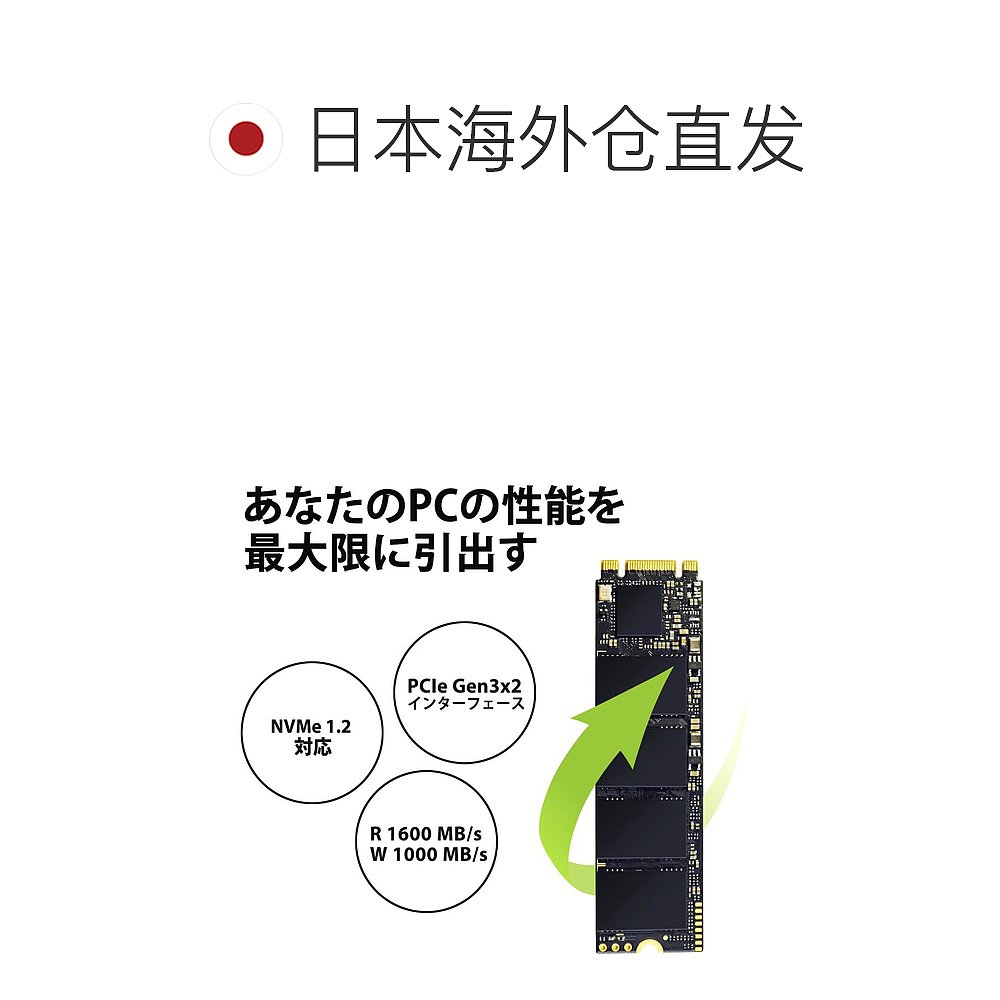 【日本直邮】 硅动力固态硬盘512GBNVMe1.2 3D SP512GBP32A80M28 - 图1
