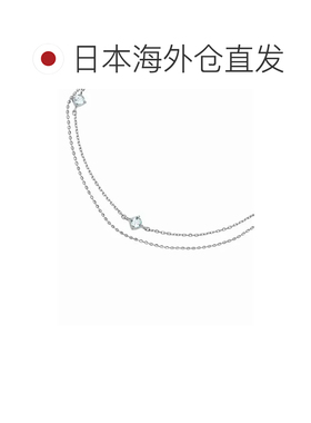 日本直邮4℃ K10WG 海蓝宝石双层手链 白金