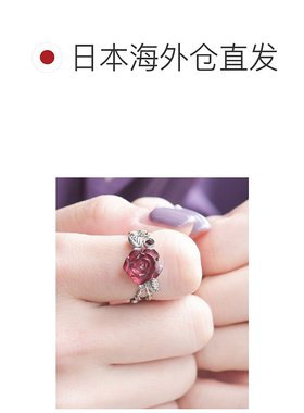 1h可退 日本直邮axes femme 女士迷你玫瑰戒指 可调节设计 镶嵌水