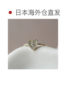 1h可退 日本直邮cui-cui 女士 K10YG 黄金 钻石 心形 戒指 0.05ct