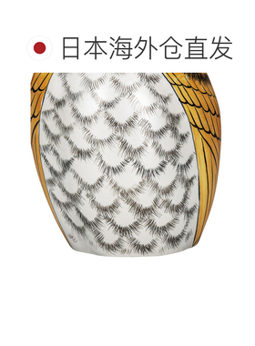 日本直邮九谷烧礼品包装6号猫头鹰镀金饰品吉祥物