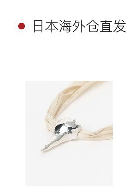 1h可退 日本直邮P.NINA 女士 鎏银贝壳吊坠 长款丝质项链 可调节