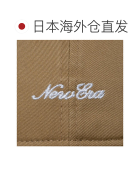 日本直邮New Era 9TWENTY Script Logo 水洗棉卡其色 x 白色帽子