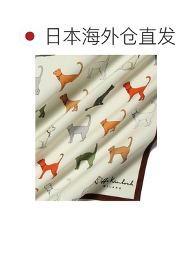 日本直邮Dieffe Kinloch 女士 纯棉猫咪印花手帕【付后1h可退】
