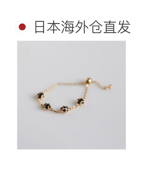 日本直邮cui-cui 女士 黑色钻石站链式戒指 K10黄金 756866