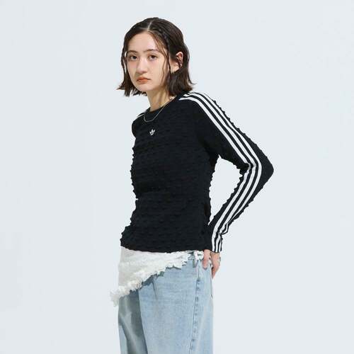 日本直邮adidas 阿迪尔纳修身纯色针织运动衫 男女通用 黑色 - 图0