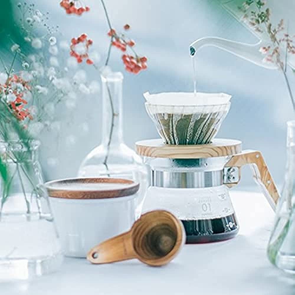 【日本直邮】HARIO哈里欧V60系列 咖啡过滤器 玻璃橄榄木1-2杯 - 图2