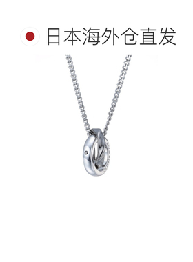 日本直邮LION HEART 男女同款 925银镀铑双环项链【付后1h可退】