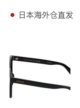 日本直邮GUCCI 太阳镜男式女式亚洲版型防紫外线太阳镜黑色 GG134