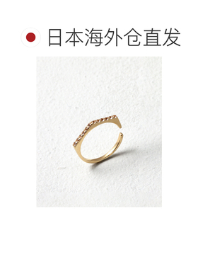 1h可退 日本直邮Lilas 女士 白托帕石K10黄金箭形线条卡夫戒指 2W