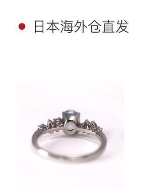 日本直邮（r238608）女士 PT 海蓝宝石戒指 0.7ct 椭圆形 3 月诞
