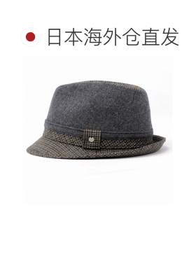 日本直邮Mila Schon 男士 Newlesco 中折帽 俱乐部格纹 法兰绒 秋