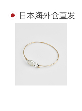日本直邮agete 阿卡朵 女士 银色K14金箔石英贝母手镯 1026211412
