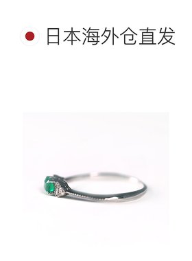 日本直邮（r239577）女士 PT 祖母绿钻石戒指 0.15ct0.04ct 方形