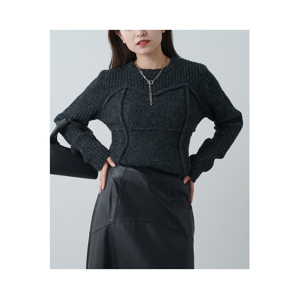 1h可退 日本直邮Lui's 女装 仿阿尔帕卡质感 宽松V领针织开衫 半 - 图0