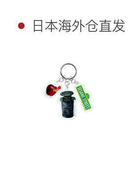 日本直邮芝麻街钥匙扣三件套亚克力钥匙链奥斯卡和史莱姆Sunstar