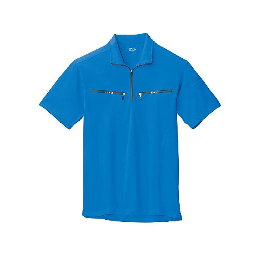 【日本直邮】XEBEC短袖拉链款衬衫6160 45钴蓝色4L - 图0