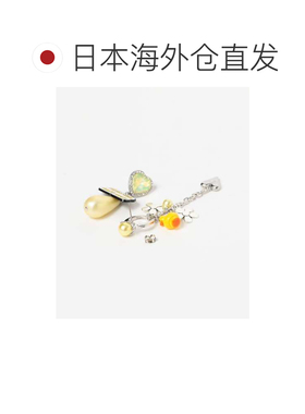 日本直邮guriguri 女士 黄色吊坠耳环 爱心珍珠设【付后1h可退】